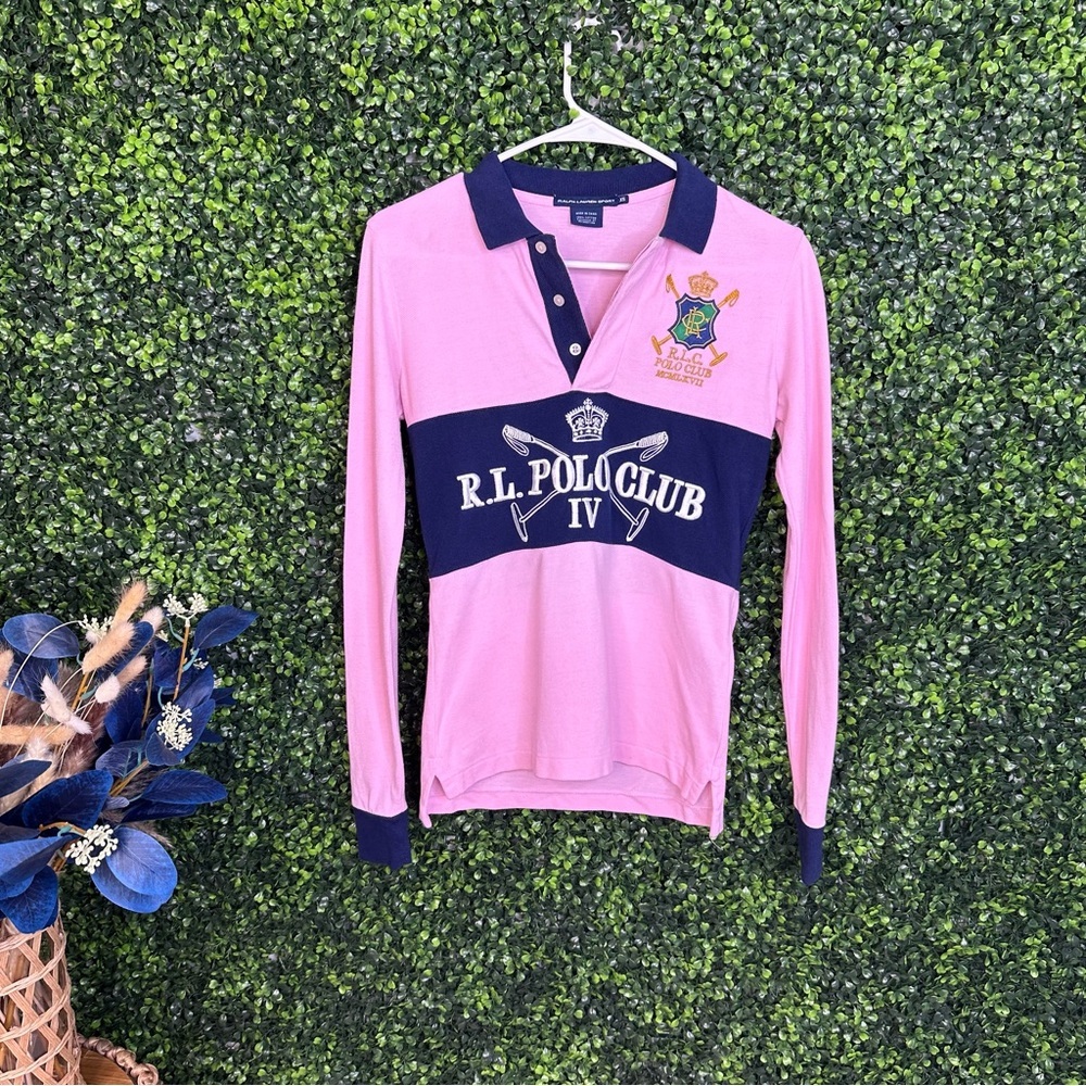 Rare Pink and Navy Ralph‎ Lauren  polo club embroidered sport  Shirt
